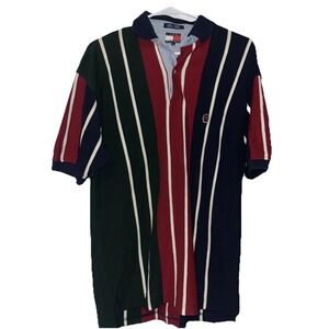 Tommy Hilfiger Multicolor Vertical Stripe Polo - Navy, Green, Burgundy, White